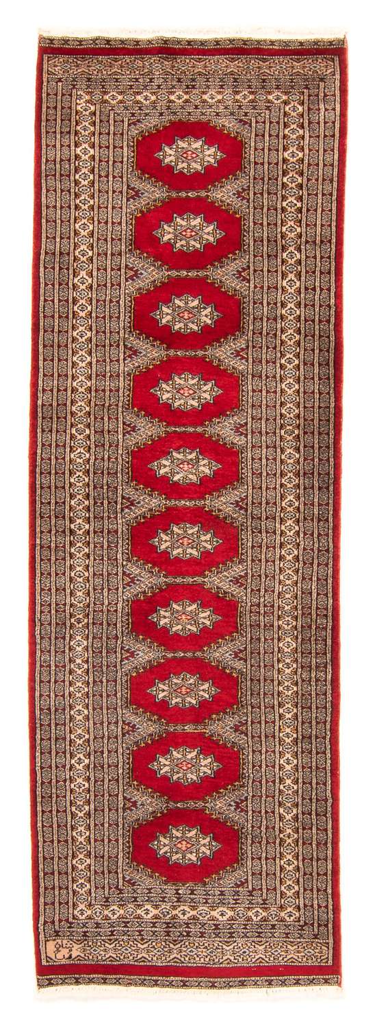 Loper Pakistaans tapijt - 247 x 83 cm - donkerrood