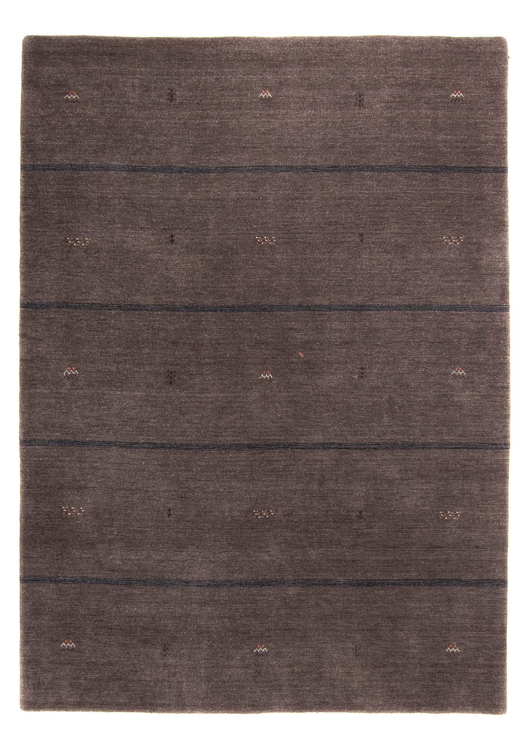 Alfombra Gabbeh - Loribaft Softy - 244 x 173 cm - marrón oscuro