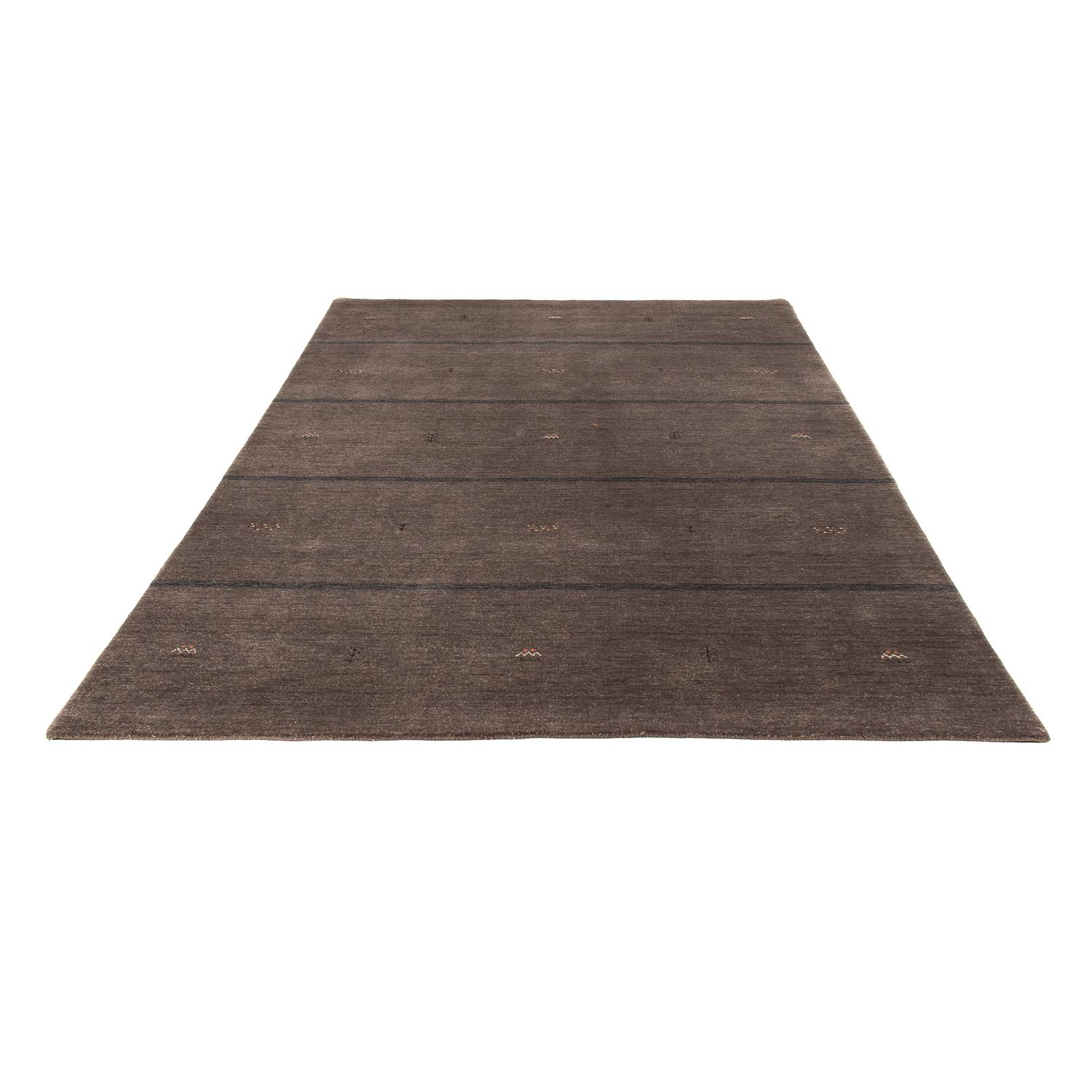 Alfombra Gabbeh - Loribaft Softy - 244 x 173 cm - marrón oscuro