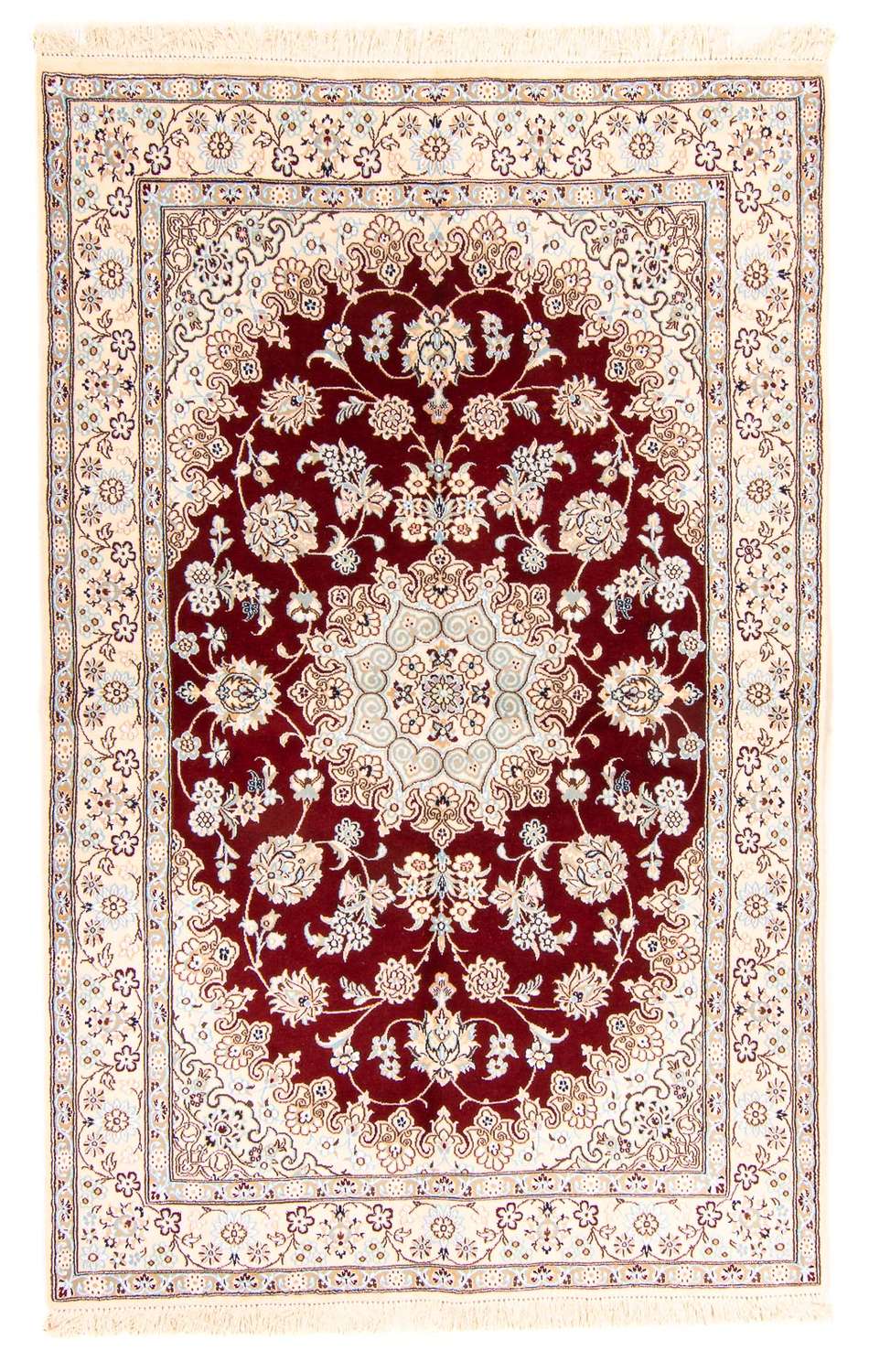 Tapete Persa - Nain - Royal - 241 x 153 cm - vermelho escuro