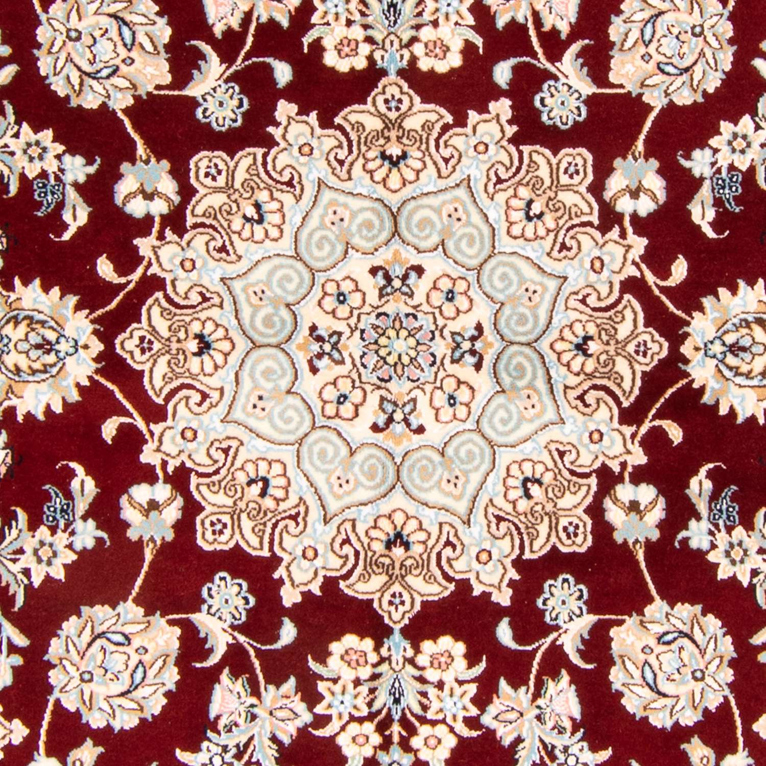 Tapis persan - Nain - Royal - 241 x 153 cm - rouge foncé