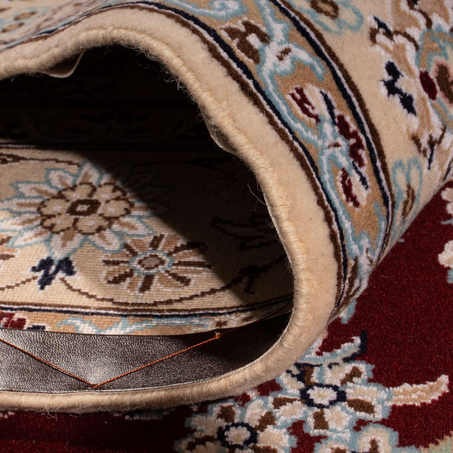 Persisk tæppe - Nain - Royal - 241 x 153 cm - mørkerød