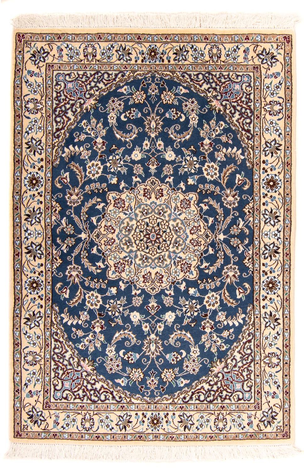 Tapis persan - Nain - Royal - 148 x 100 cm - bleu foncé