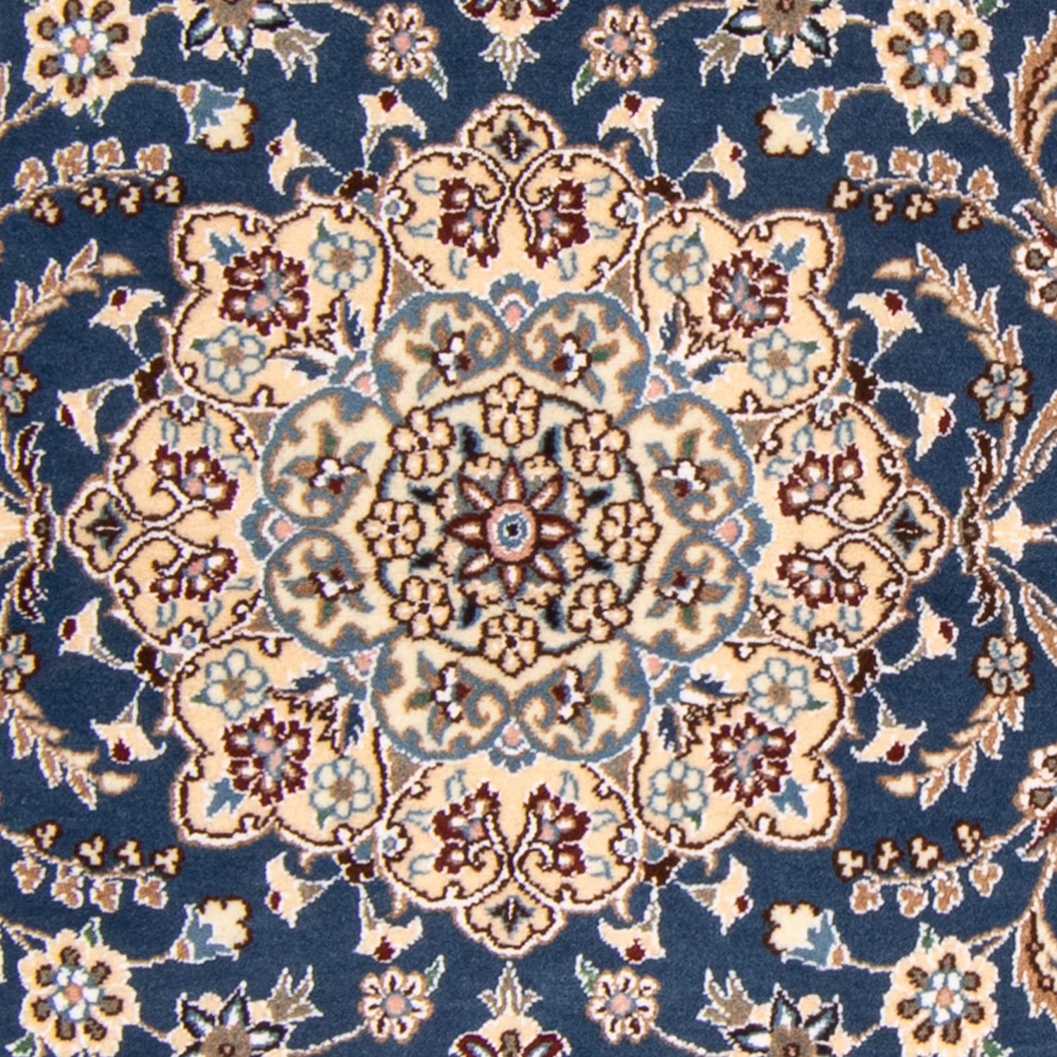 Tapis persan - Nain - Royal - 148 x 100 cm - bleu foncé