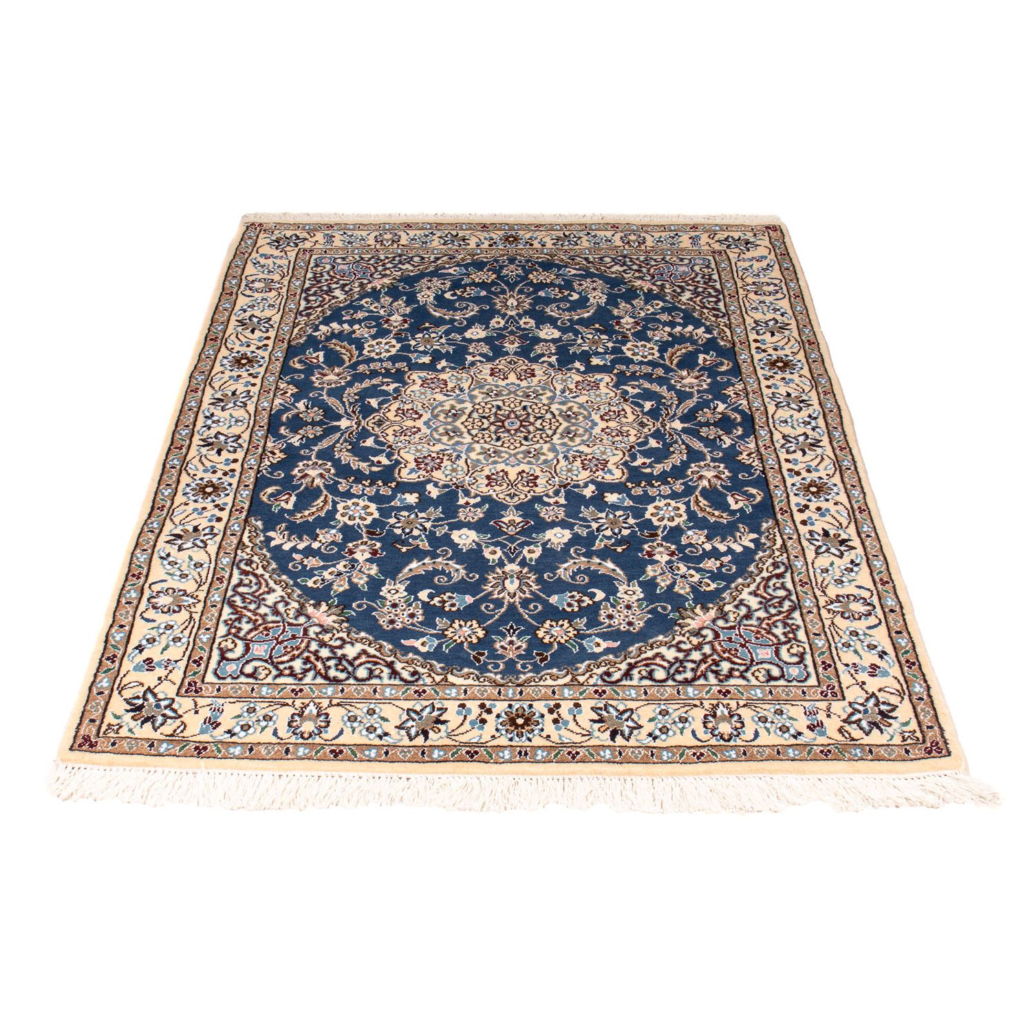 Tapis persan - Nain - Royal - 148 x 100 cm - bleu foncé