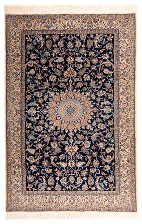 Tapis persan - Nain - Premium - 205 x 128 cm - bleu foncé