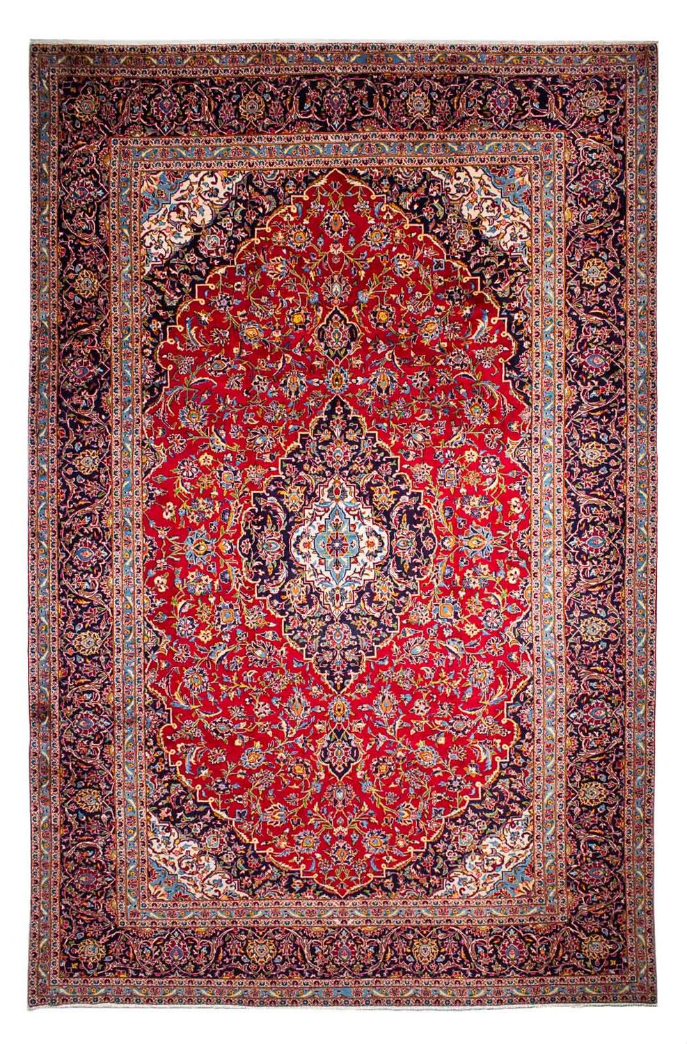 Tappeto Persero - Keshan - 386 x 252 cm - rosso scuro