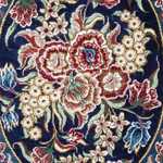 Jedwabny dywan - Ghom Silk - Premium - 40 x 28 cm - ciemnoniebieski