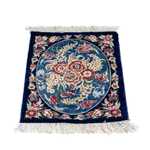 Hedvábný koberec - Ghom Silk - Premium - 40 x 28 cm - tmavě modrá