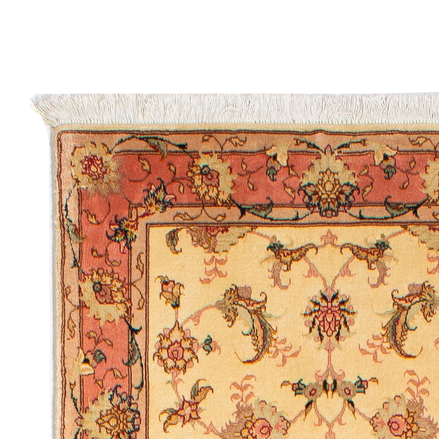 Tapis de couloir Tapis persan - Tabriz - Royal - 290 x 74 cm - beige