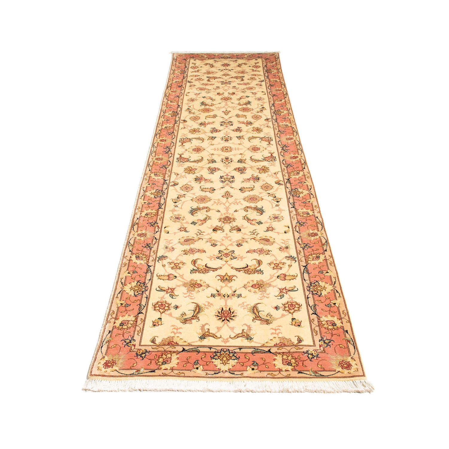 Alfombra de pasillo Alfombra Persa - Tabriz - Real - 290 x 74 cm - beige