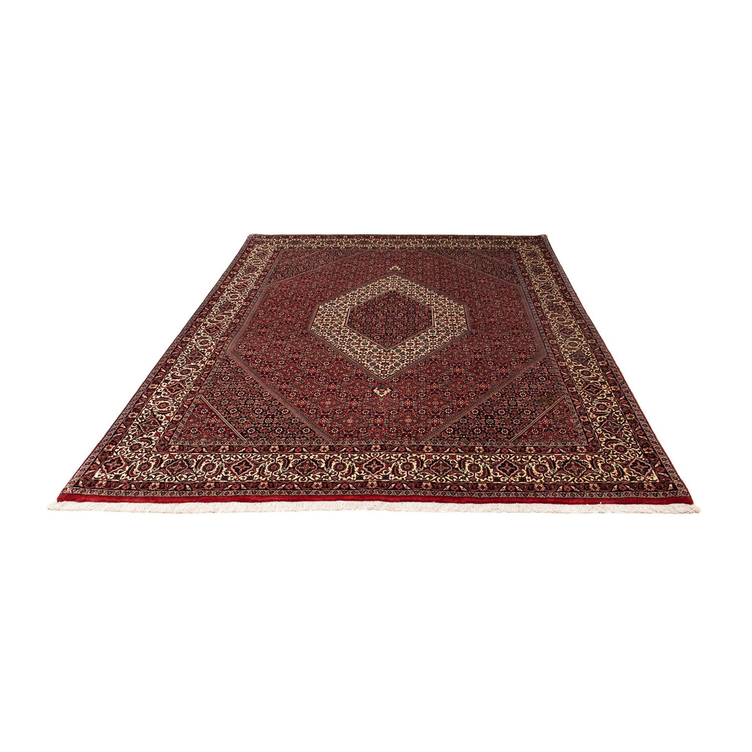 Alfombra persa - Bidjar - 253 x 202 cm - rojo oscuro