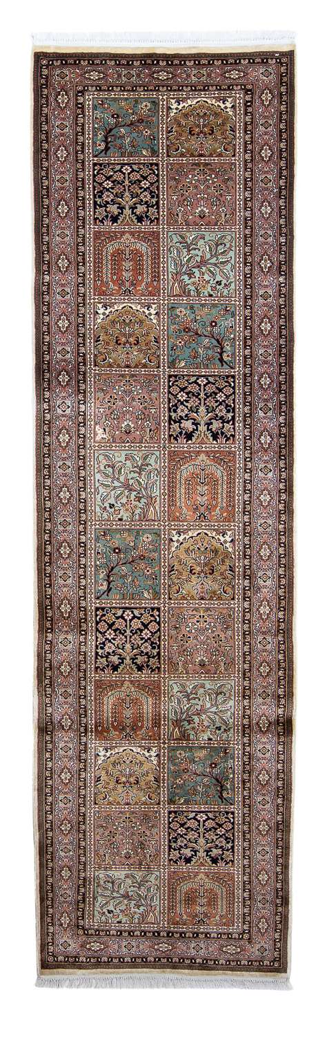 Tapis de couloir Tapis en soie - Soie du Cachemire - 302 x 74 cm - multicolore