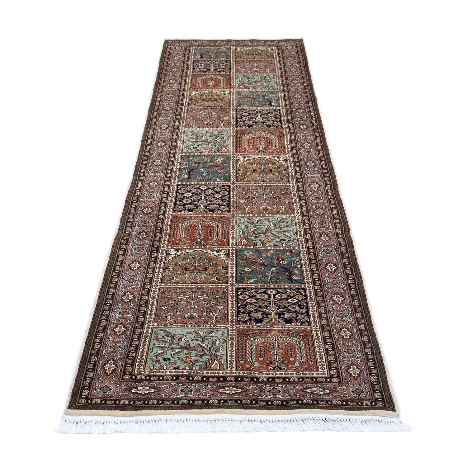 Runner Hedvábný koberec - Kašmírské hedvábí - 302 x 74 cm - vícebarevné