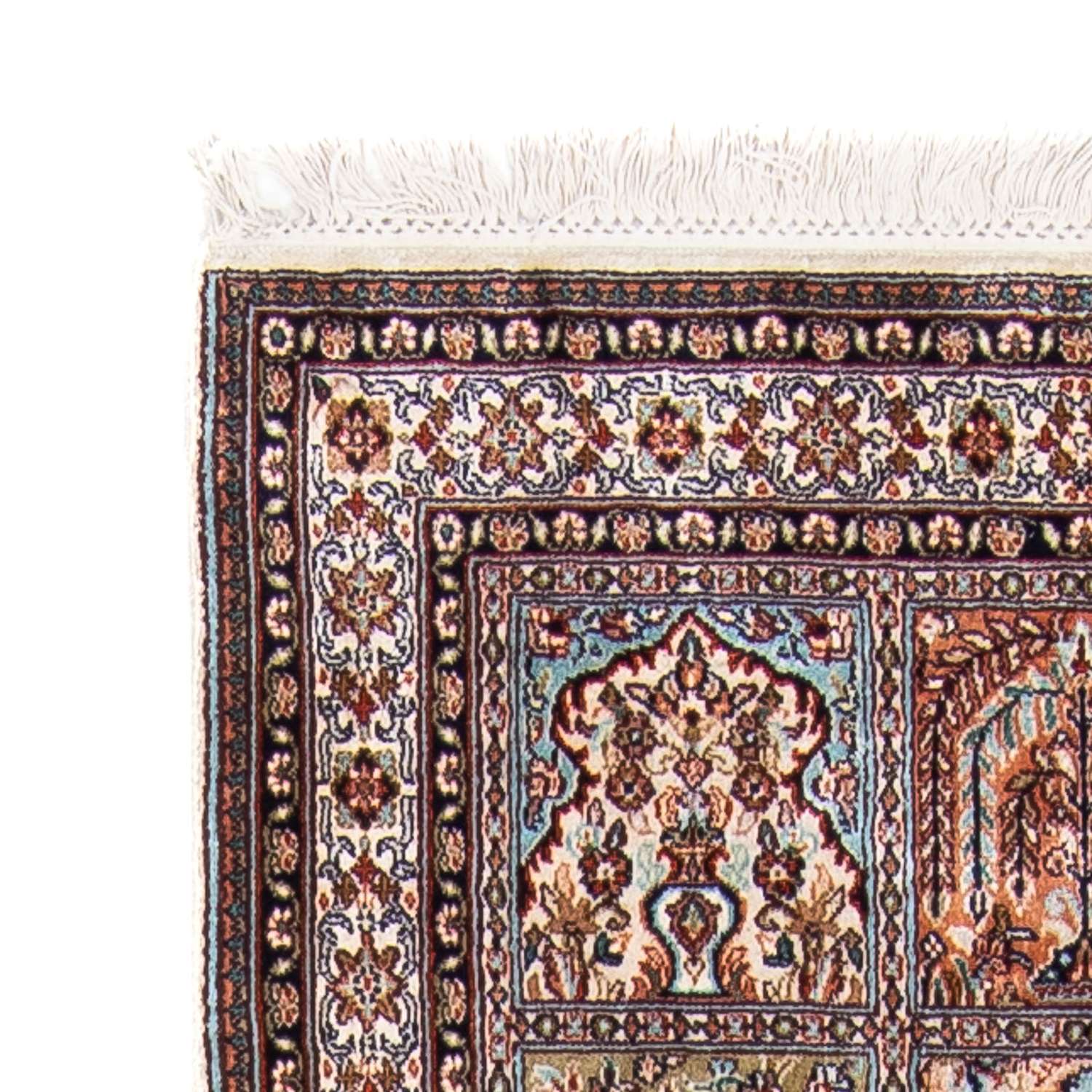 Løper Silketeppe - Kashmir silke - 227 x 79 cm - flerfarget