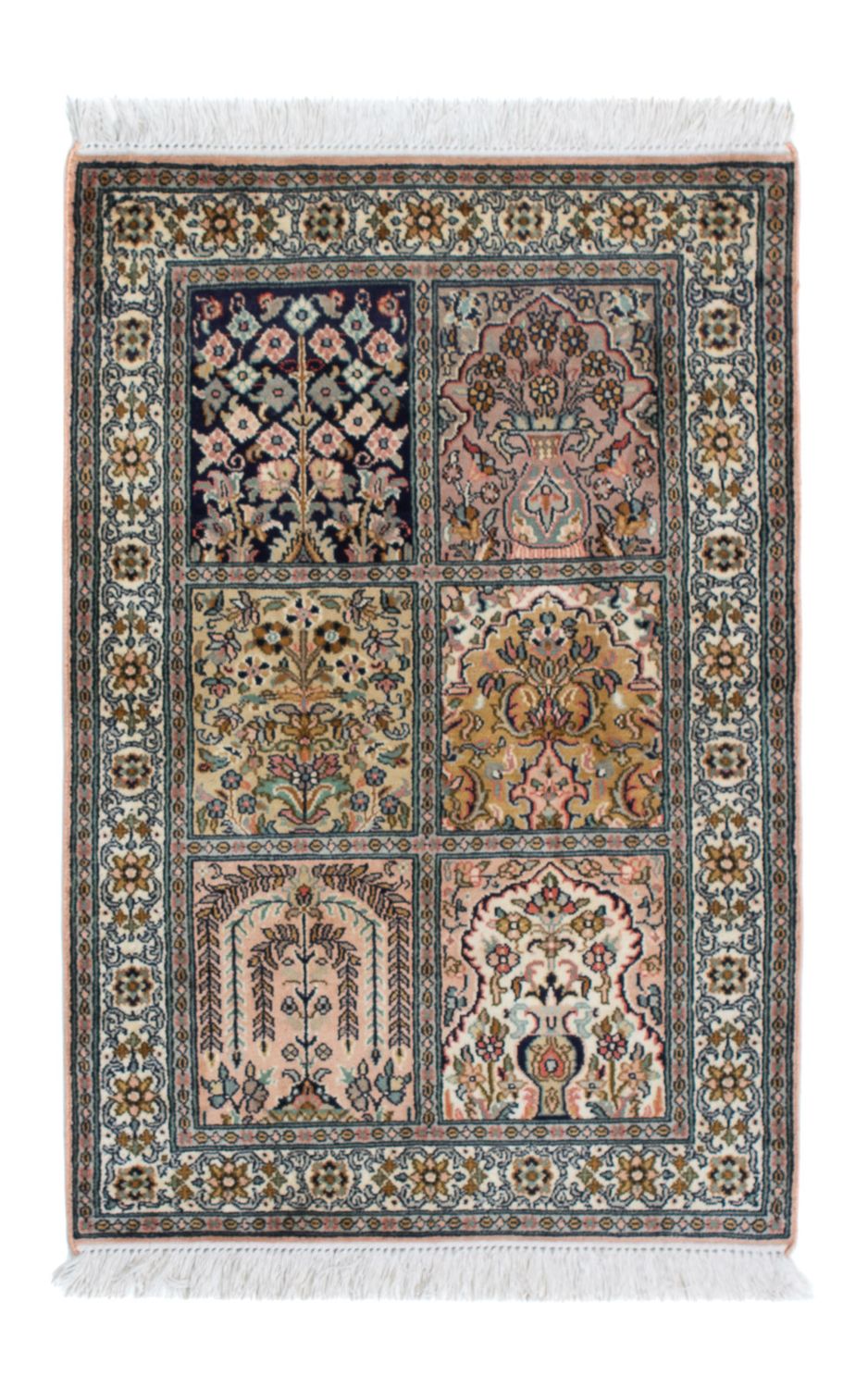 Jedwabny dywan - Kashmir Silk - 95 x 64 cm - wielokolorowy