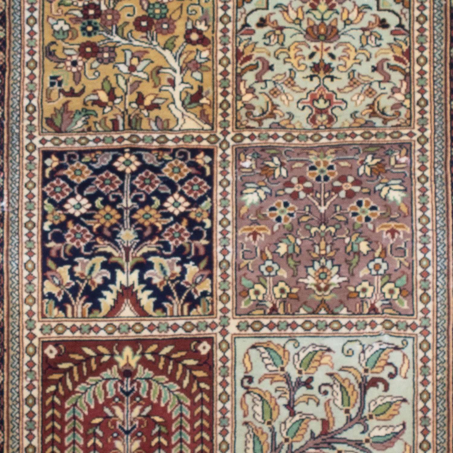 Alfombra de seda - Seda de Cachemira - 100 x 74 cm - multicolor