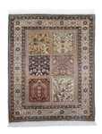 Silketæppe - Kashmir Silk - 100 x 74 cm - flerfarvet