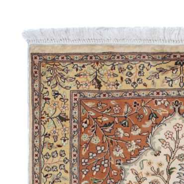 Zijden tapijt - Kashmir Silk - 124 x 76 cm - beige