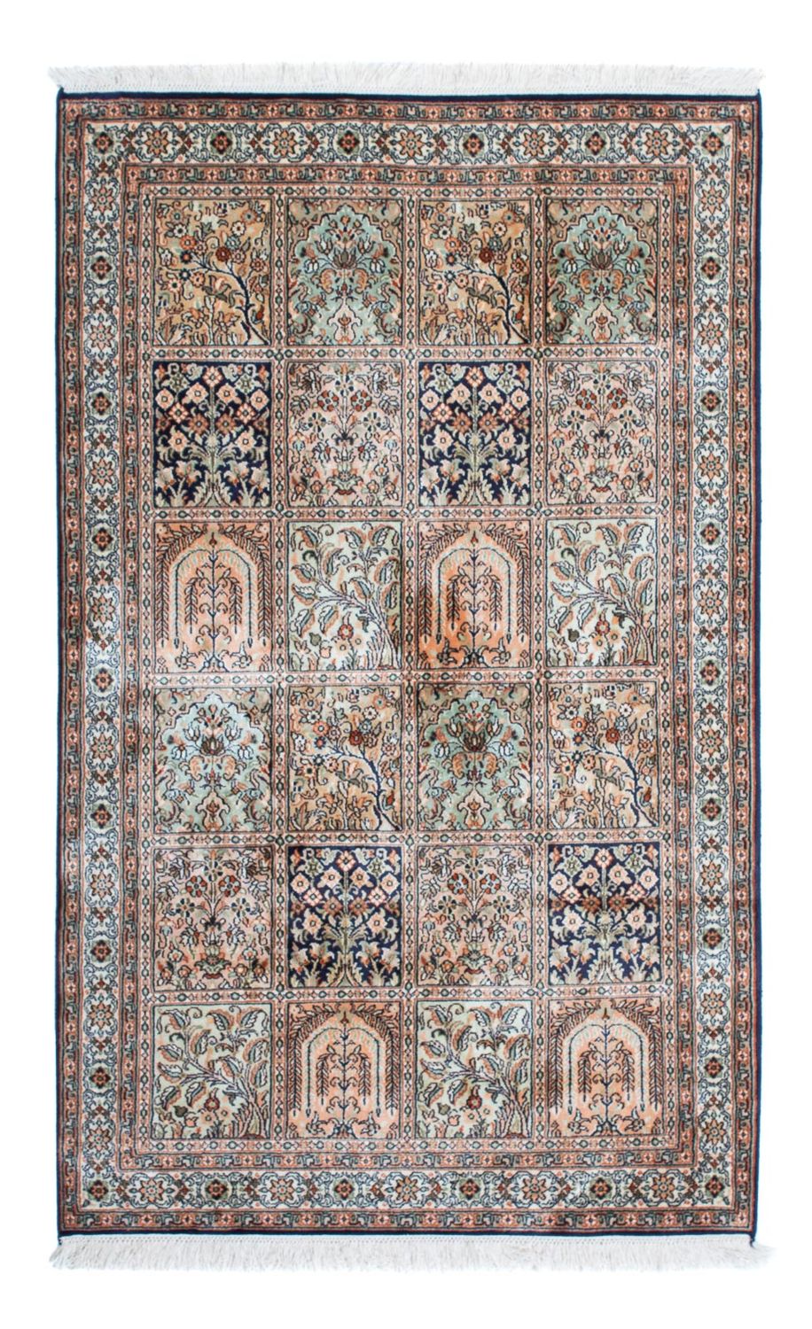 Zijden tapijt - Kashmir Silk - 152 x 94 cm - veelkleurig