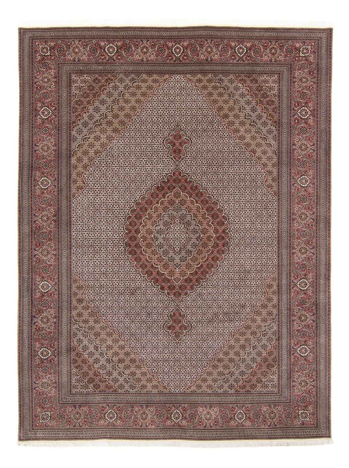 Tapete Persa - Tabriz - Royal - 348 x 253 cm - castanho claro