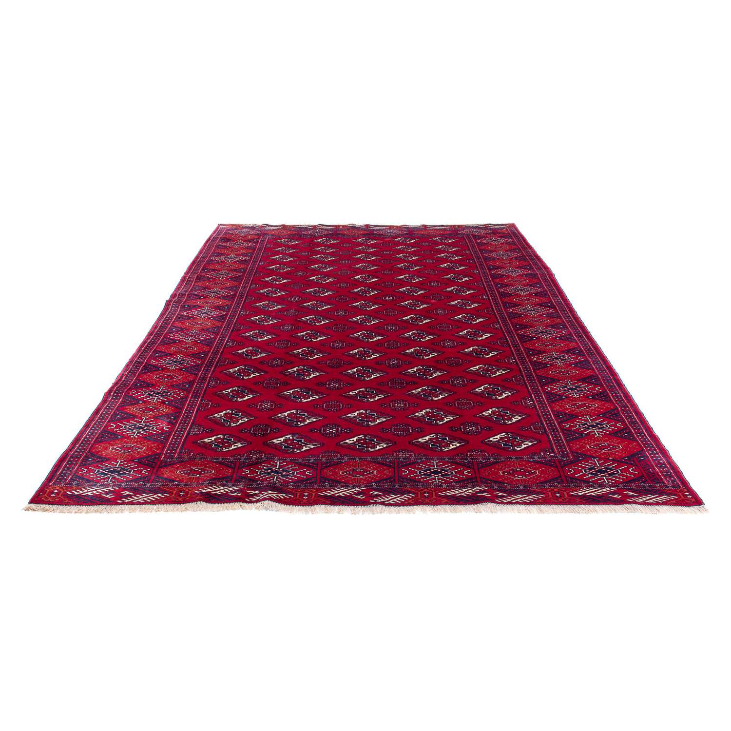 Turkaman-matta - 300 x 228 cm - mörkröd