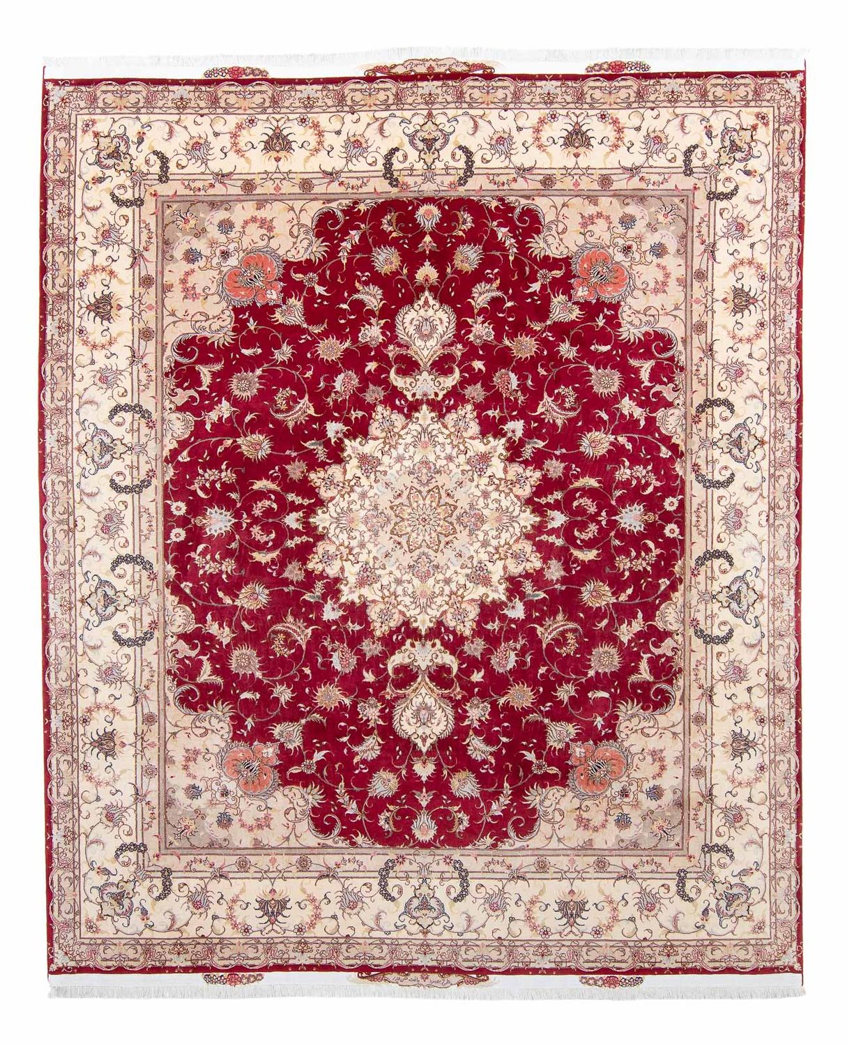 Alfombra Persa - Tabriz - Real - 305 x 253 cm - rojo oscuro