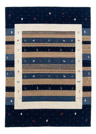 Tapis Gabbeh - Loribaft Persan - 201 x 144 cm - bleu foncé