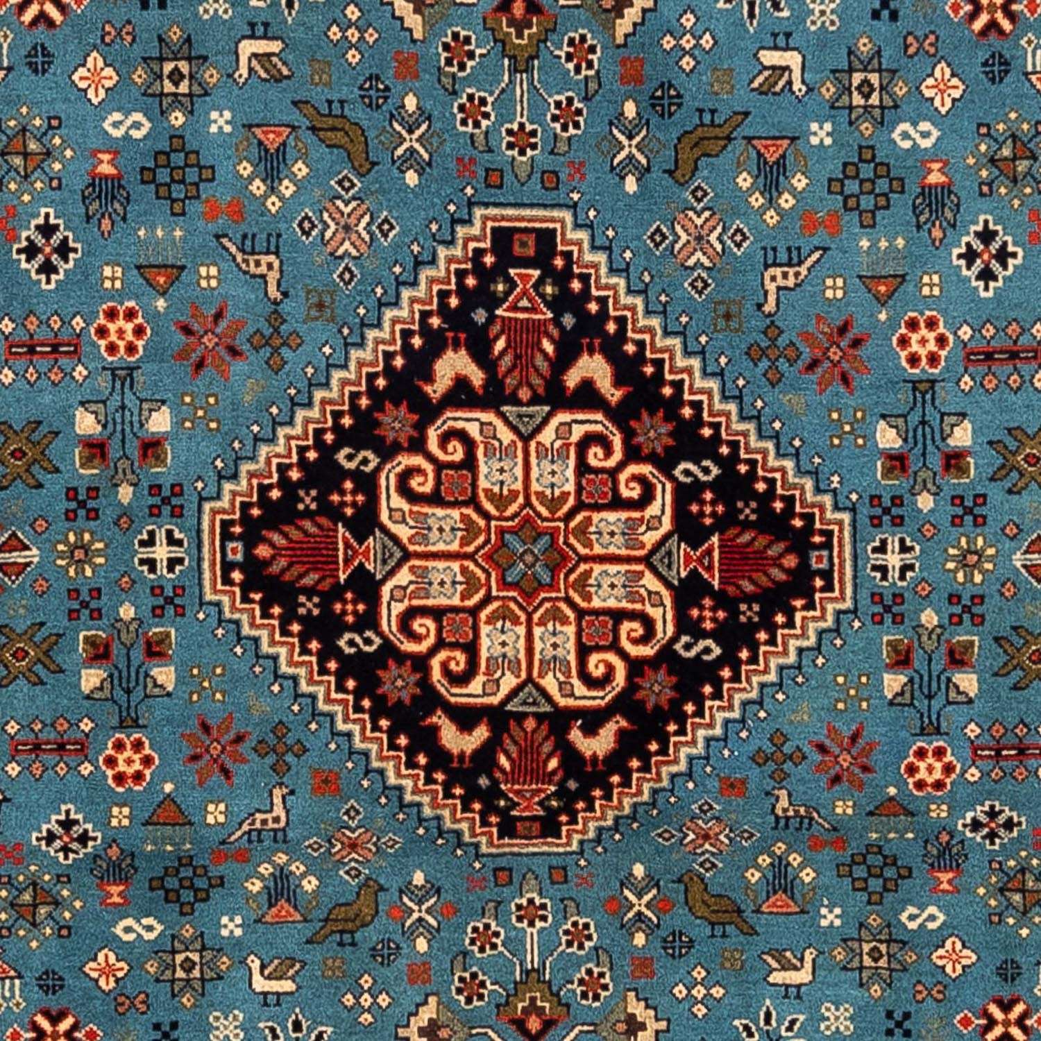Persisk tæppe - Nomadisk firkantet  - 214 x 200 cm - blå