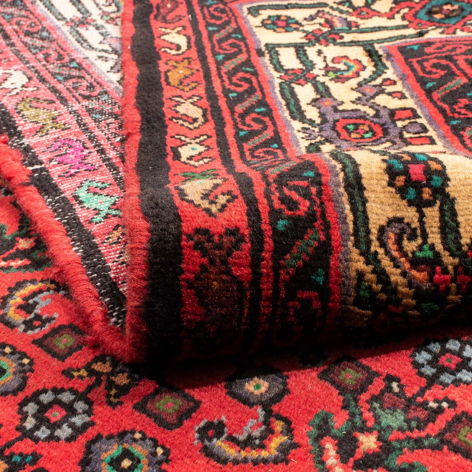 Tapis persan - Nomadic - 190 x 150 cm - rouge foncé