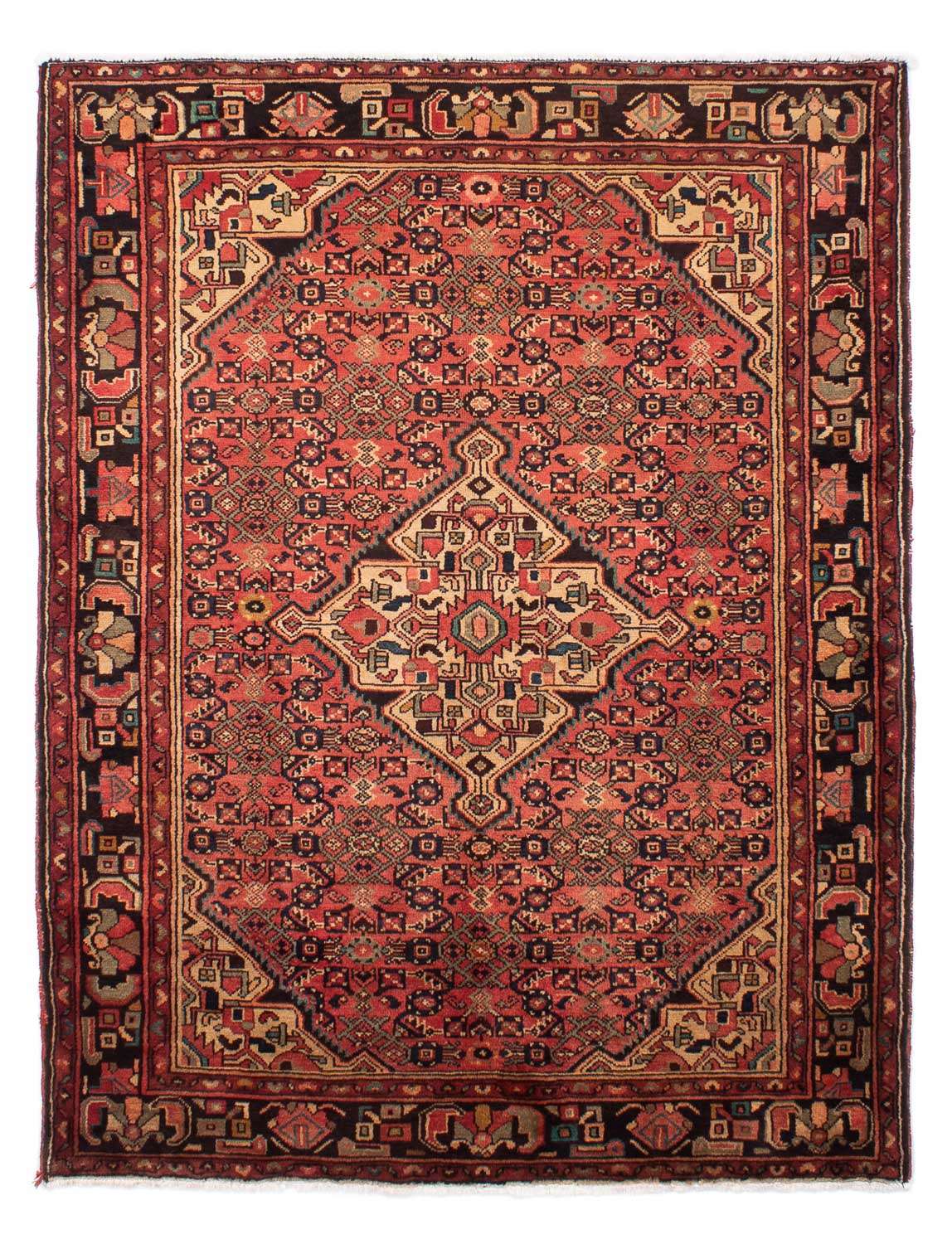 Persisk teppe - Nomadisk - 216 x 163 cm - lys rød