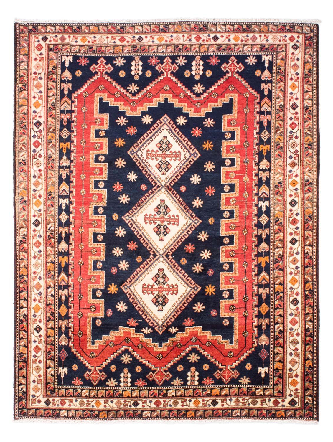 Tapis persan - Nomadic - 207 x 158 cm - bleu foncé