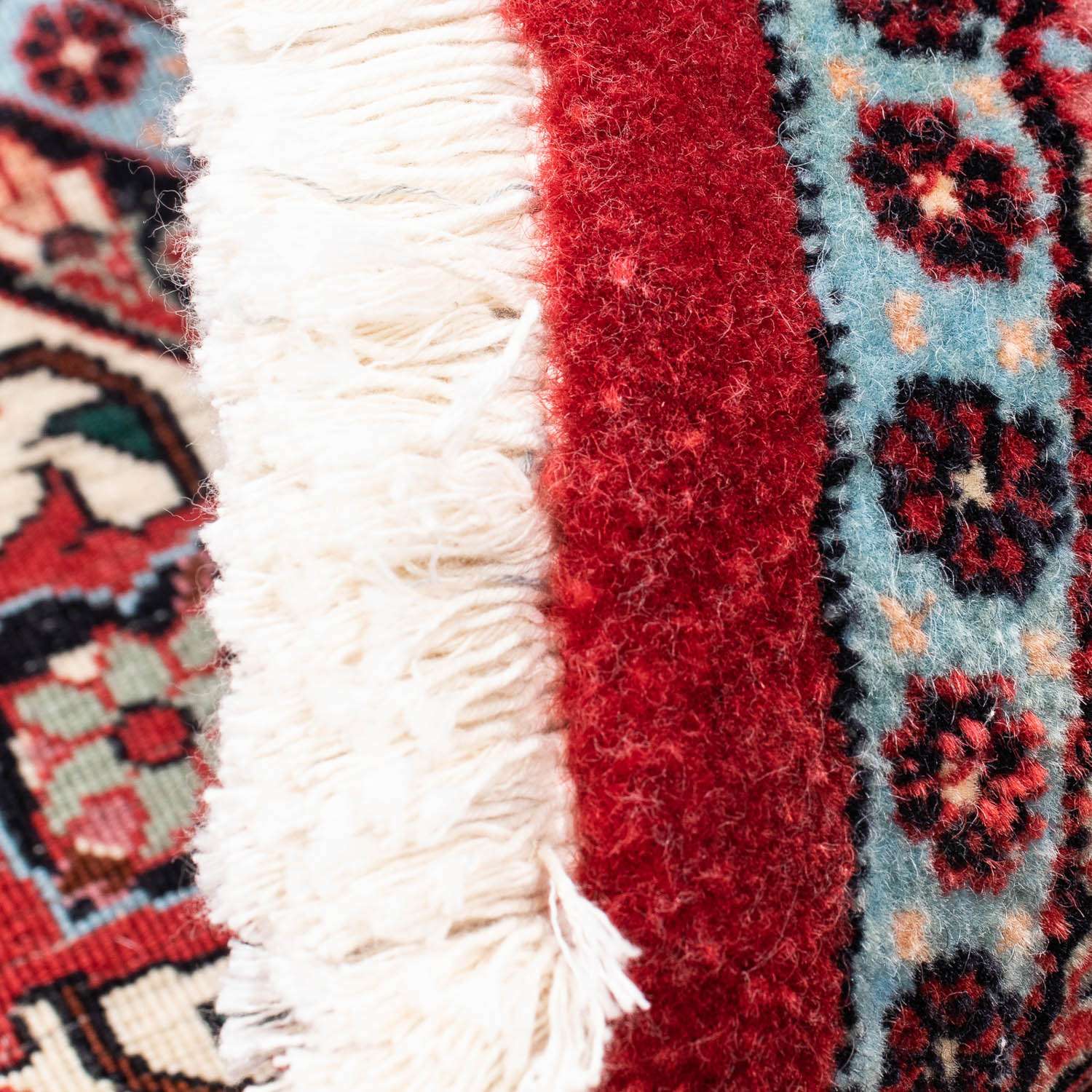 Persisk tæppe - Bijar rundt  - 155 x 155 cm - mørkerød