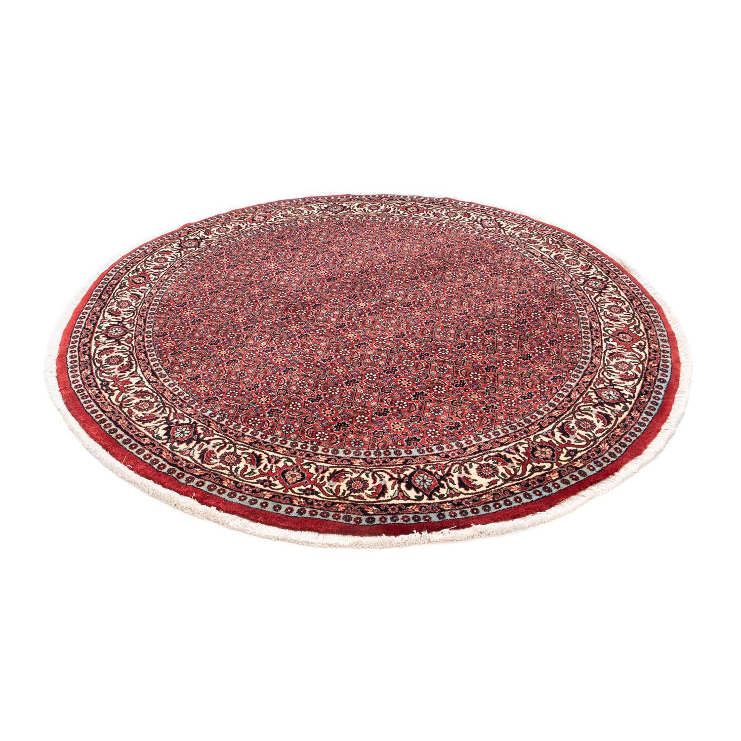 Persisk teppe - Bijar rundt  - 155 x 155 cm - mørk rød