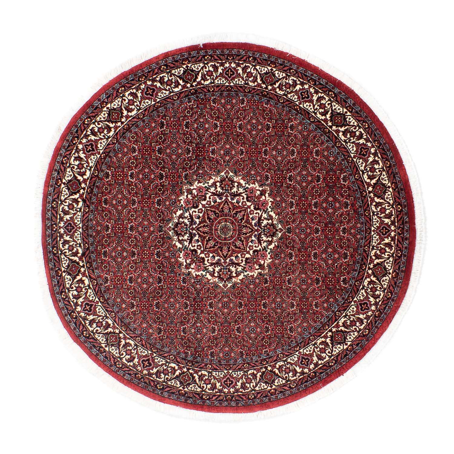 Perzisch tapijt - Bijar rond  - 150 x 150 cm - donkerrood