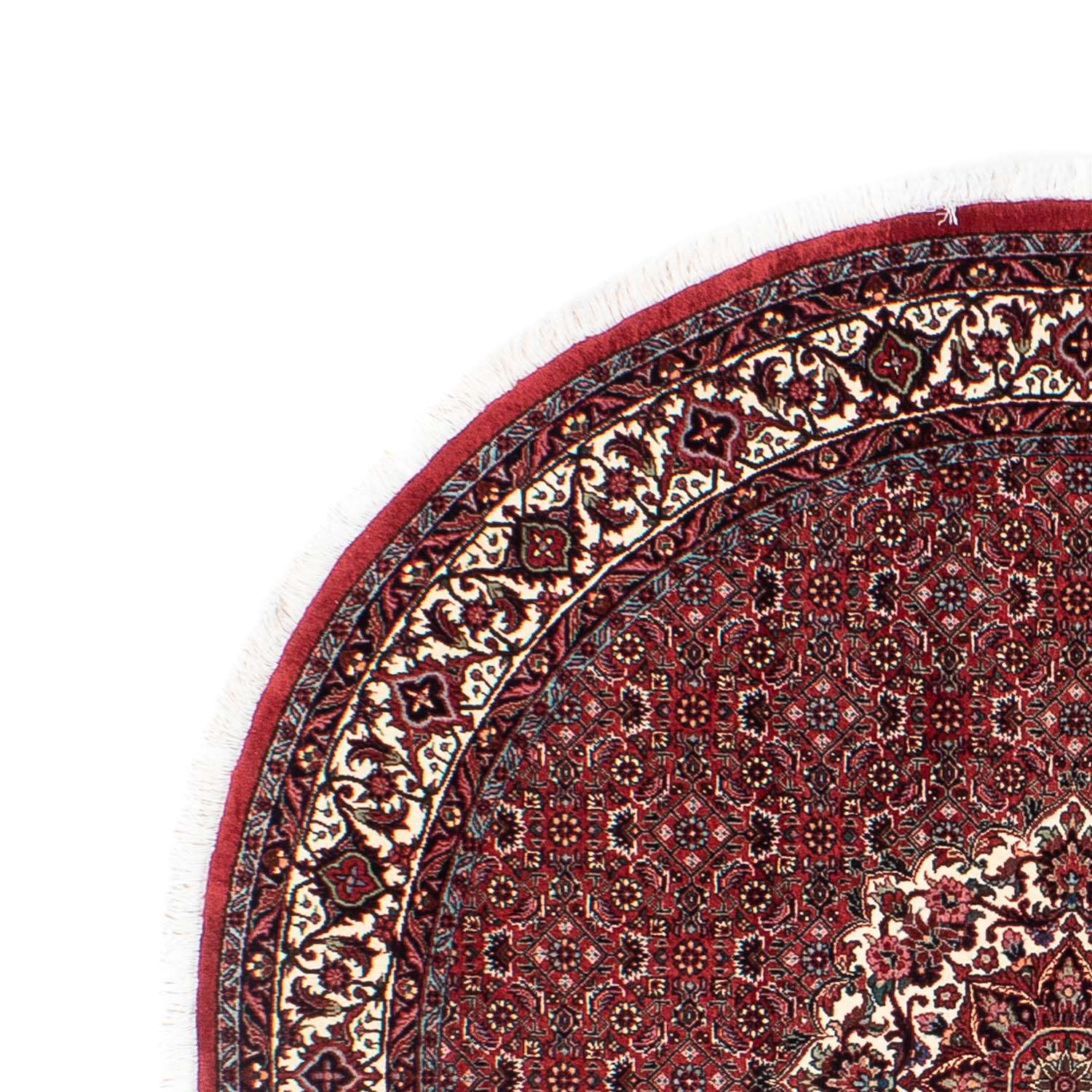 Tapis persan - Bidjar ronde  - 150 x 150 cm - rouge foncé