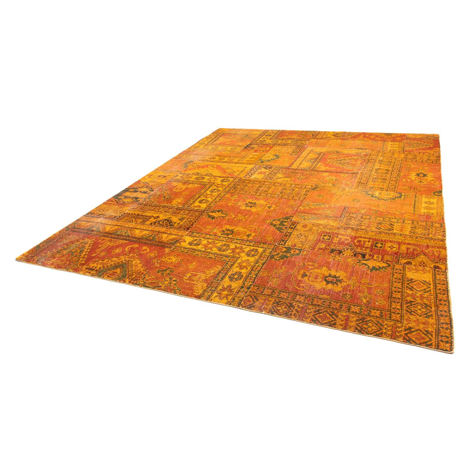 Alfombra de patchwork - 295 x 239 cm - marrón