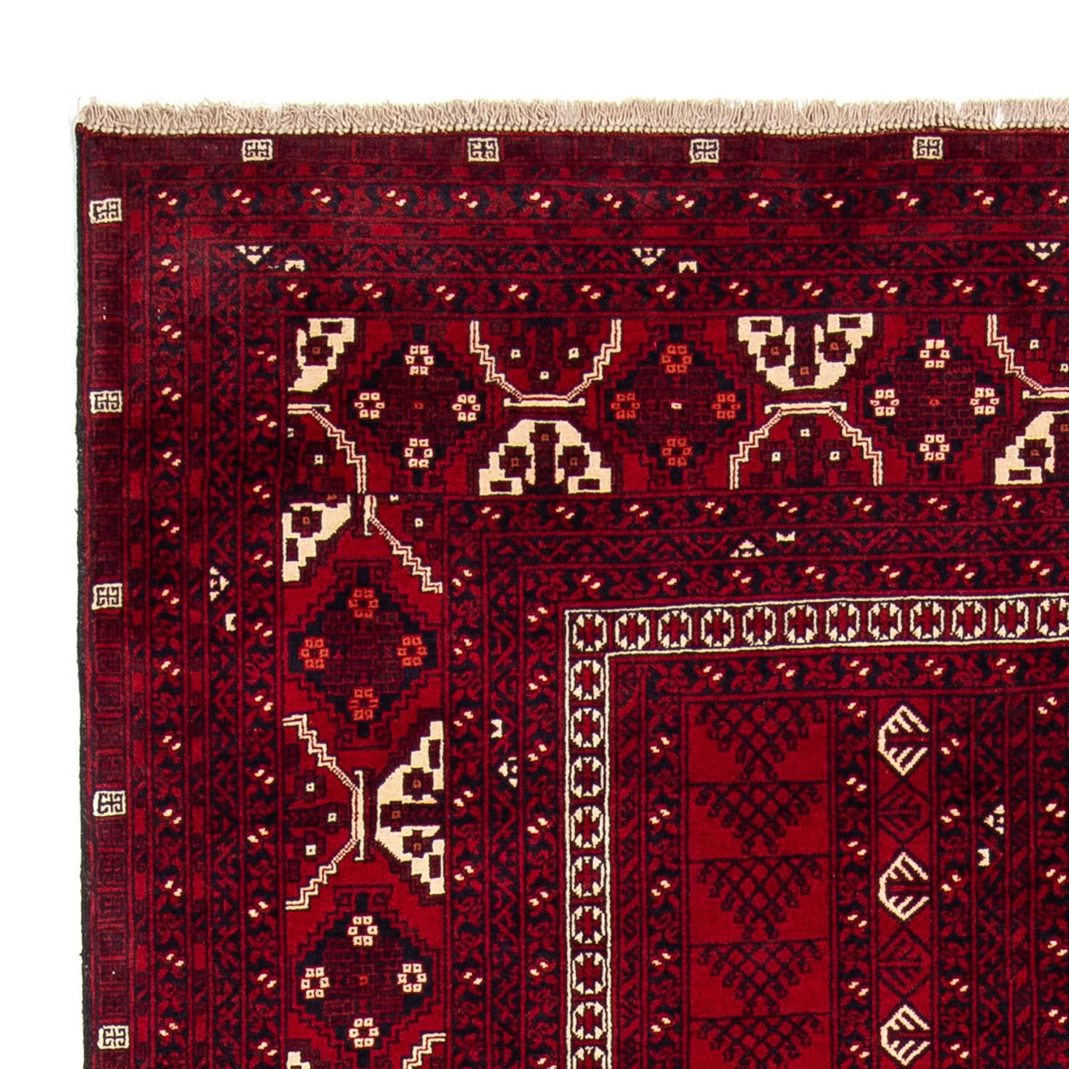 Turkaman Rug - 237 x 156 cm - dark red