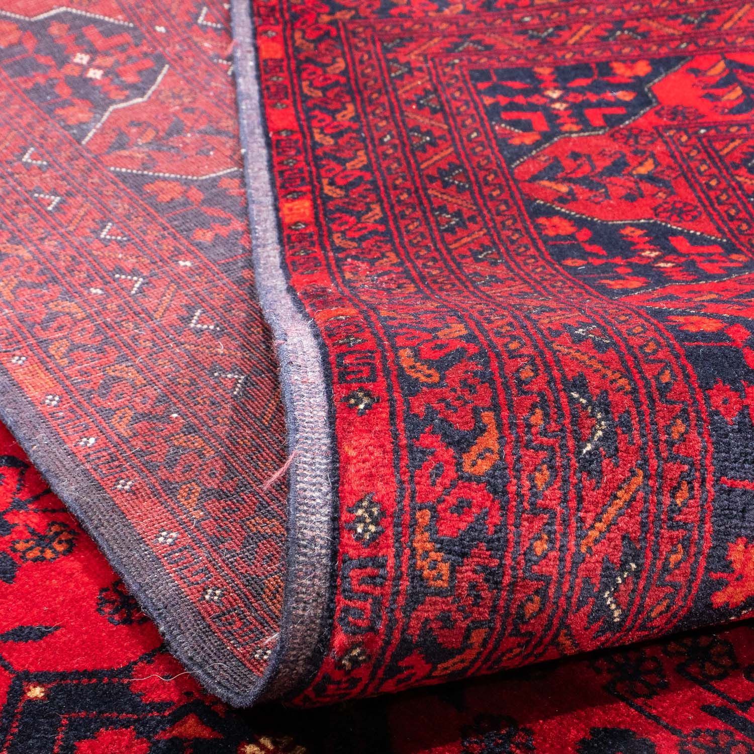 Tapis afghan - 230 x 171 cm - rouge foncé