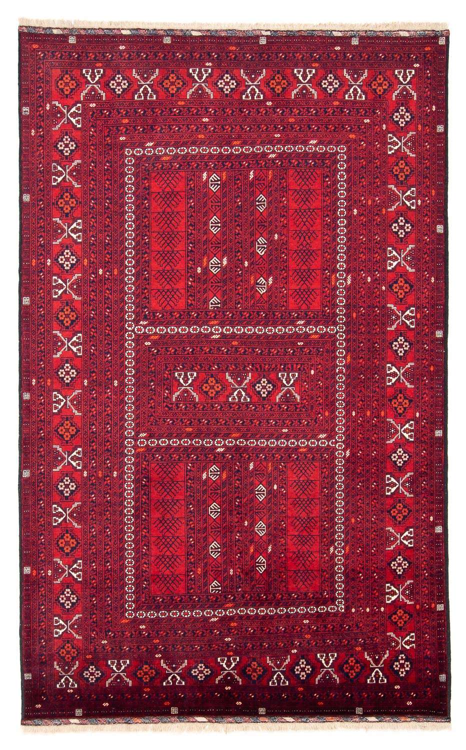 Turkamanský koberec - 245 x 158 cm - tmavě červená
