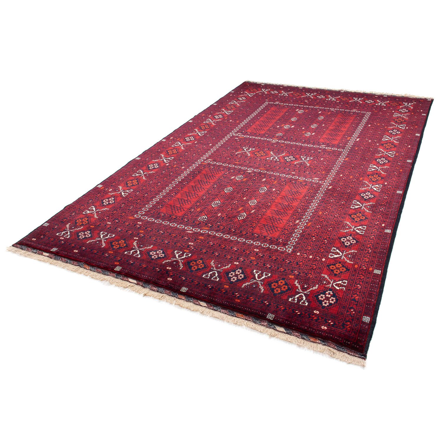 Tapis Turkaman - 245 x 158 cm - rouge foncé