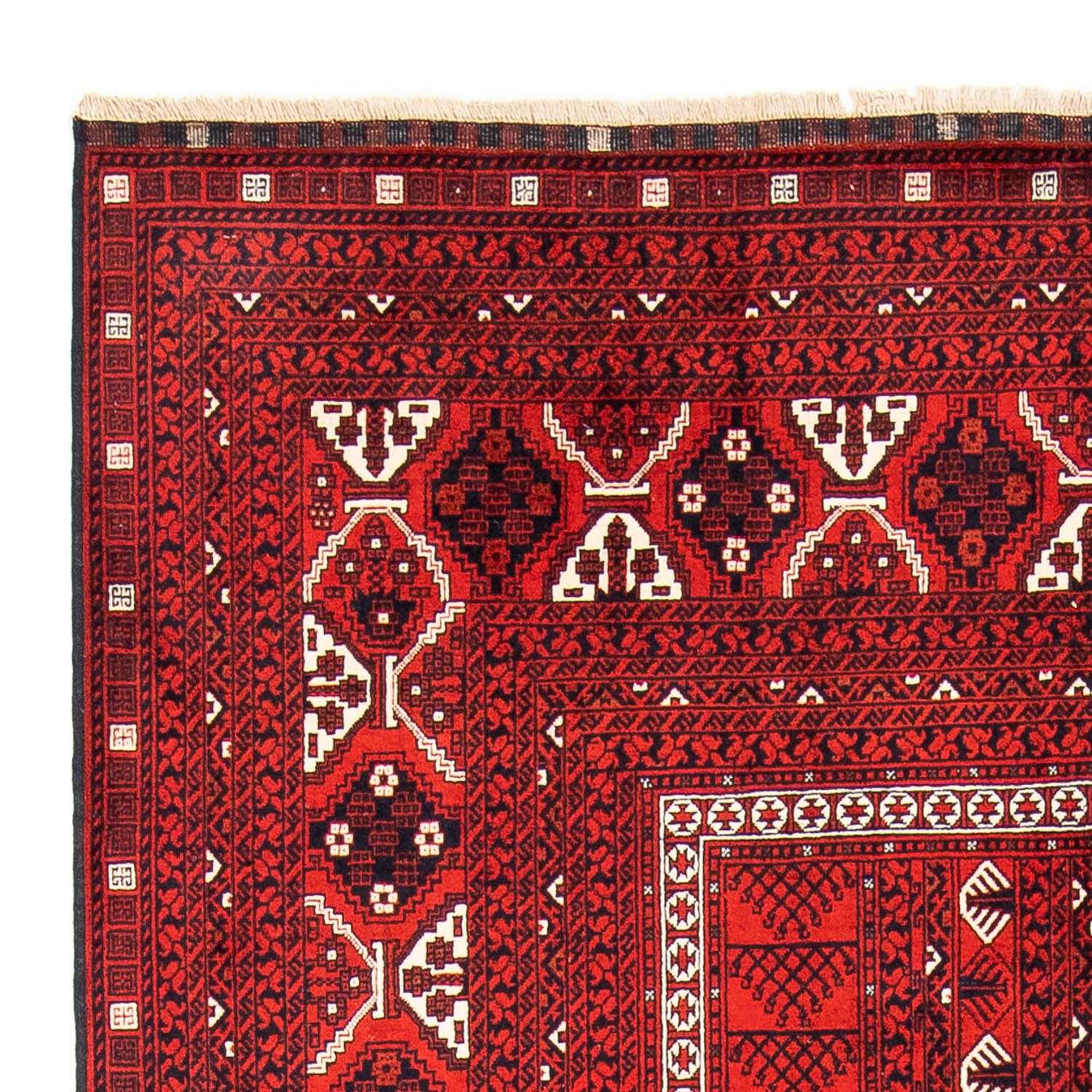 Turkaman-matta - 243 x 160 cm - mörkröd