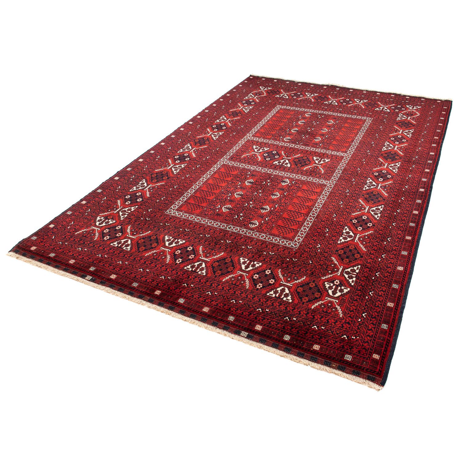 Tapis Turkaman - 243 x 160 cm - rouge foncé