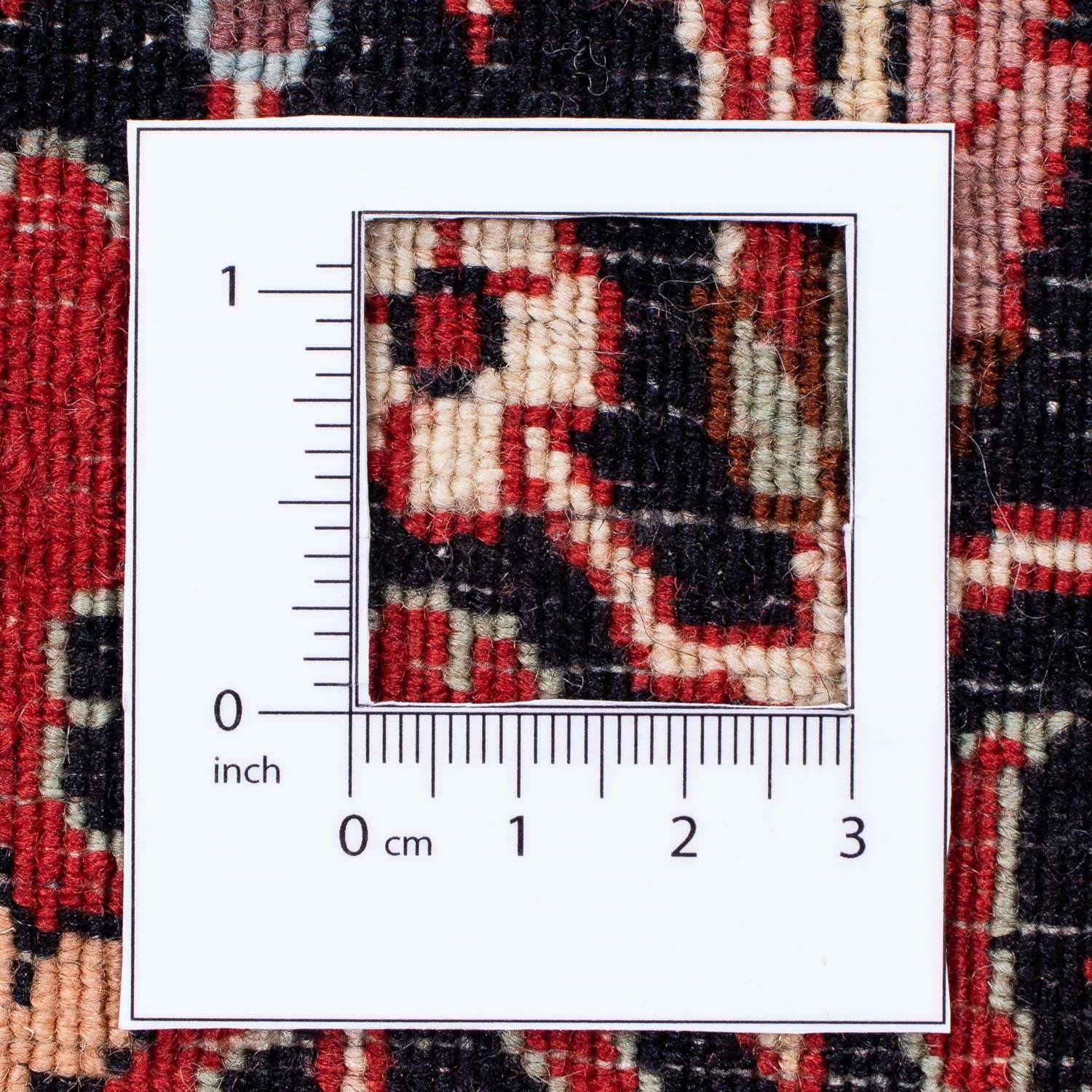 Persisk matta - Bijar kvadrat  - 250 x 250 cm - mörkröd
