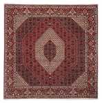 Perský koberec - Bijar čtvercový  - 250 x 250 cm - tmavě červená