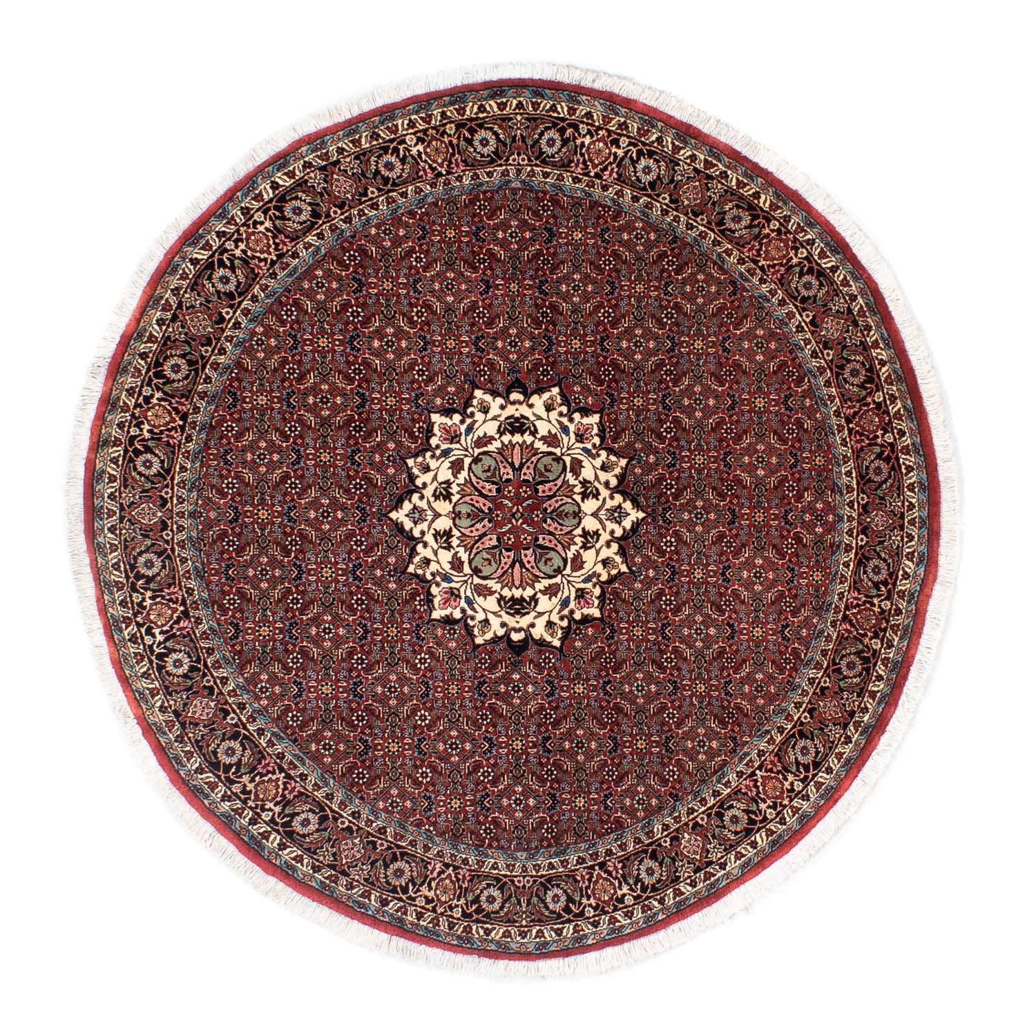 Perzisch tapijt - Bijar rond  - 158 x 158 cm - donkerrood