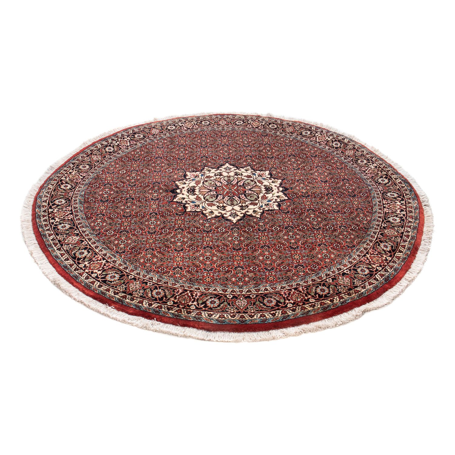 Perzisch tapijt - Bijar rond  - 158 x 158 cm - donkerrood