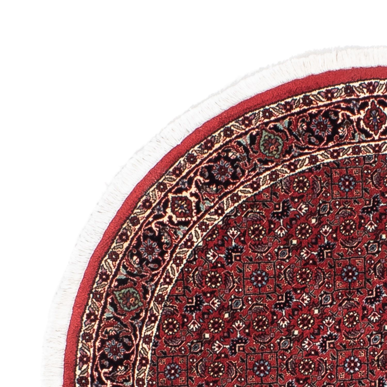 Tapis persan - Bidjar ronde  - 105 x 105 cm - rouge foncé