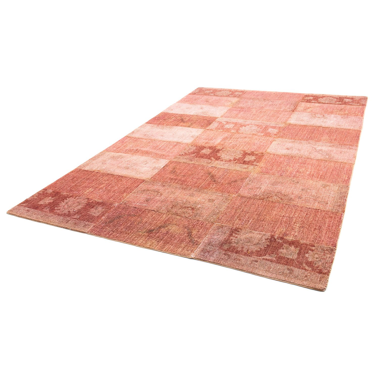 Tapis patchwork - 270 x 181 cm - rouge clair