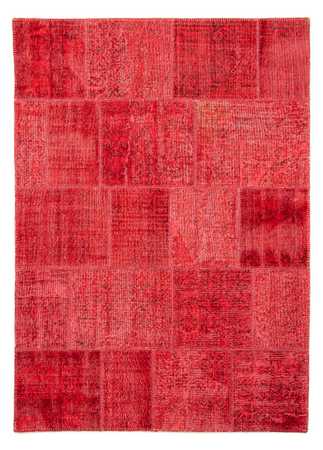 Alfombra de patchwork - 240 x 170 cm - rojo oscuro